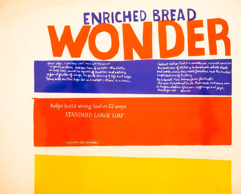 Wonder Bread Art, 1960s Pop Art by Corita Kent